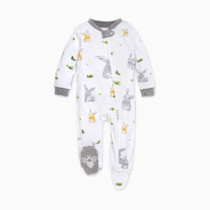 Burt's Bees Baby Baby Girls Pajamas, Zip Front Non-Slip Footed Sleeper Pjs, 100% Organic Cotton
