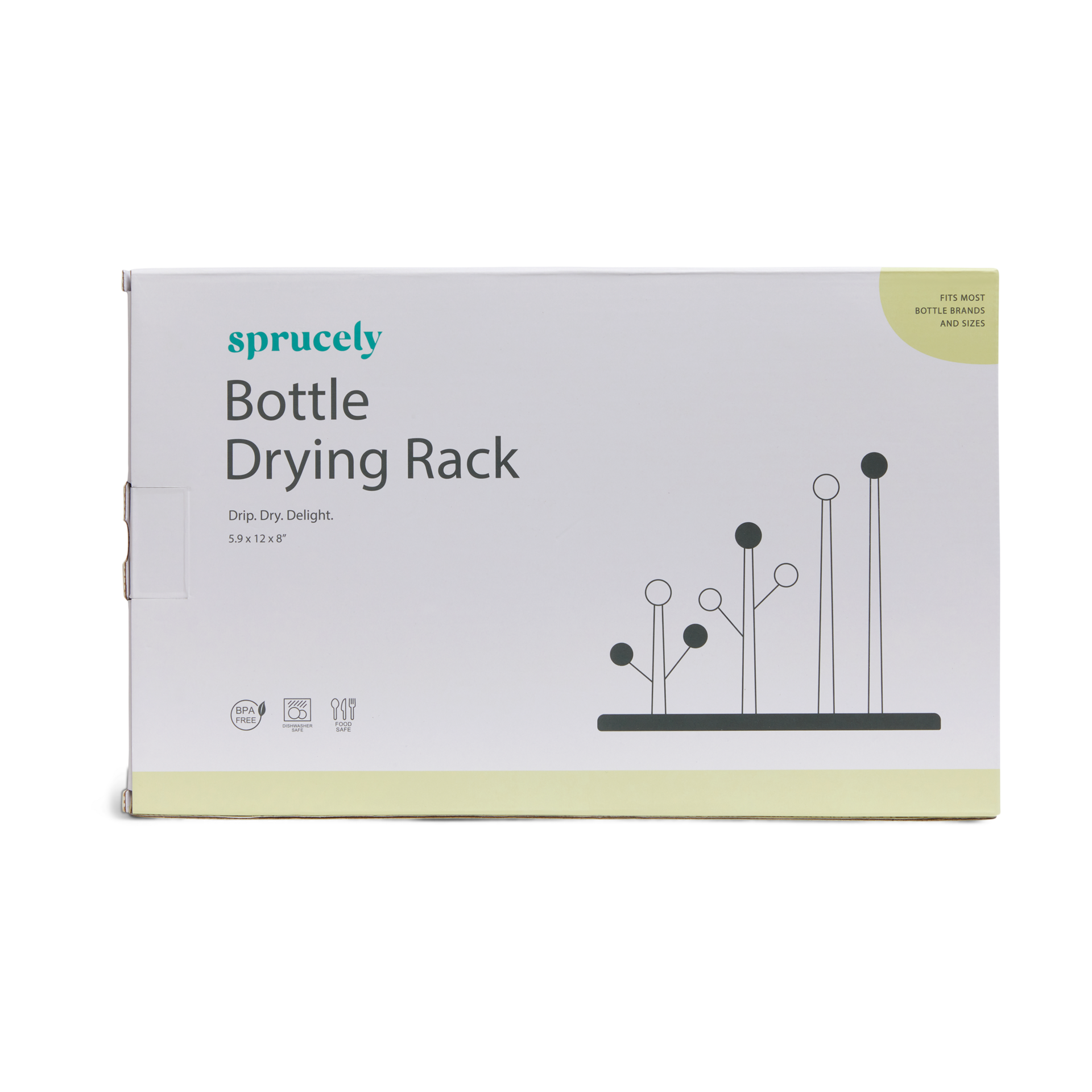 Sprucely Bottle Drying Rack - White/Sage.