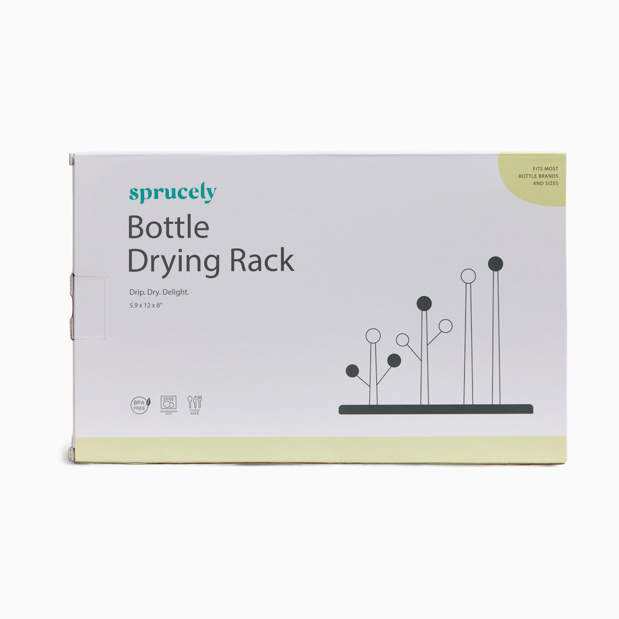 Sprucely Bottle Drying Rack - White/Sage.