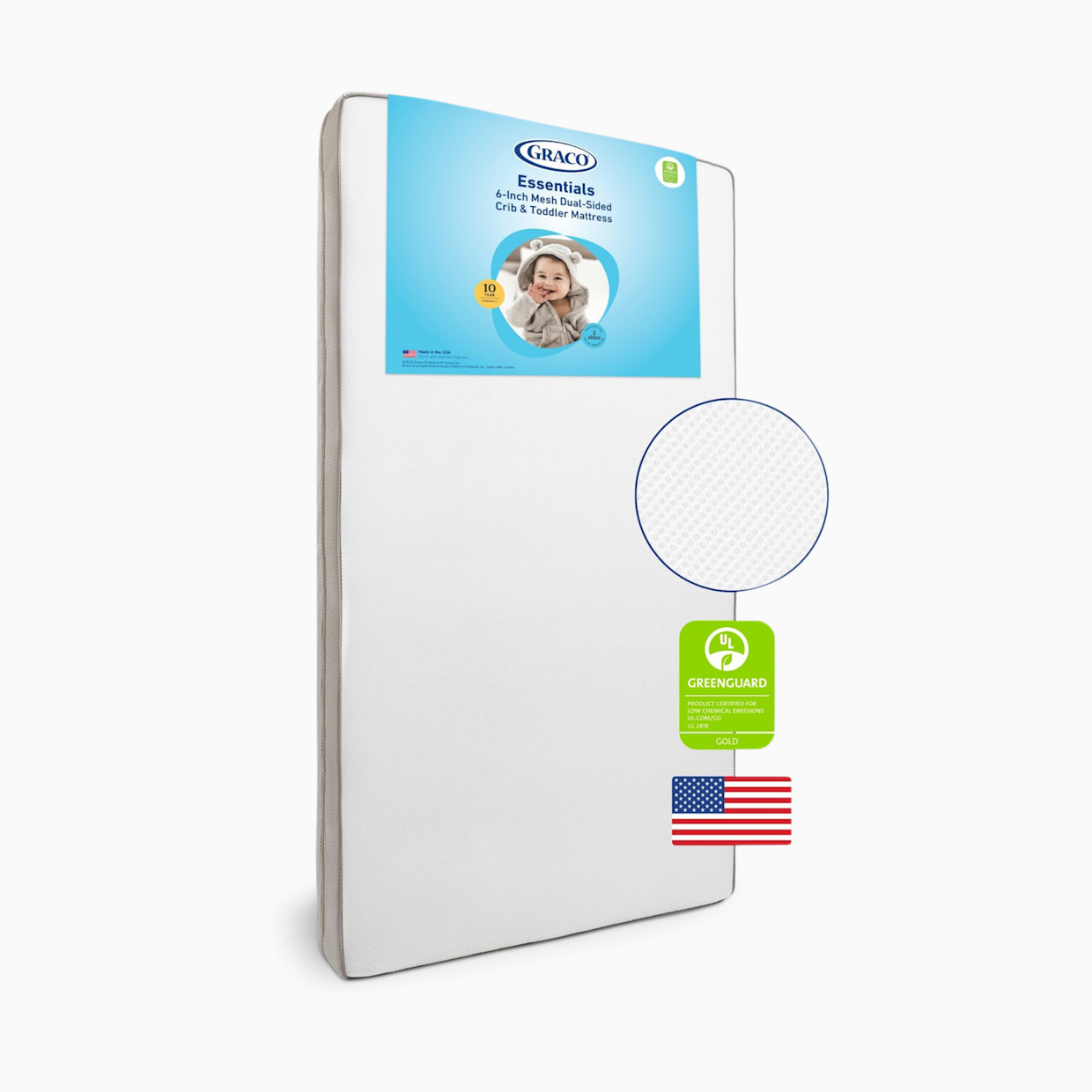 Graco Essentials 6-Inch Mesh Dual-Sided Crib & Toddler Mattress.