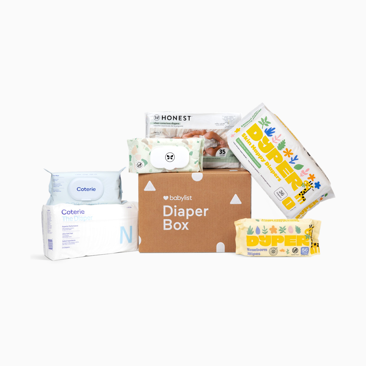 Babylist Diaper Box - 104 Diapers & 172 Wipes.