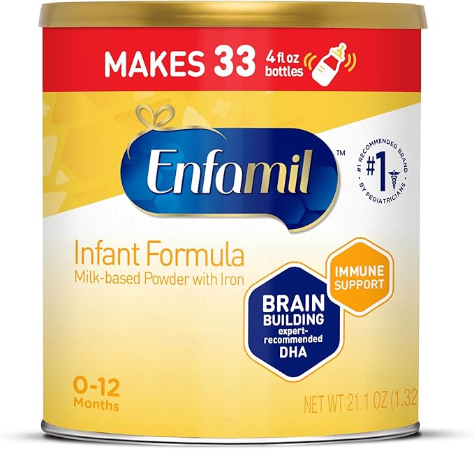 Enfamil  Infant Formula, Milk-based Baby Formula with Iron, Omega-3 DHA & Choline, Powder Can, 21.1 Oz.