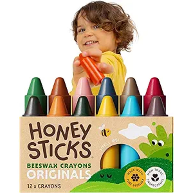 Honeysticks 100% Pure Beeswax Crayons (12 Pack).