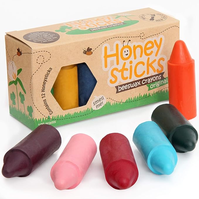 Honeysticks 100% Pure Beeswax Crayons (12 Pack).