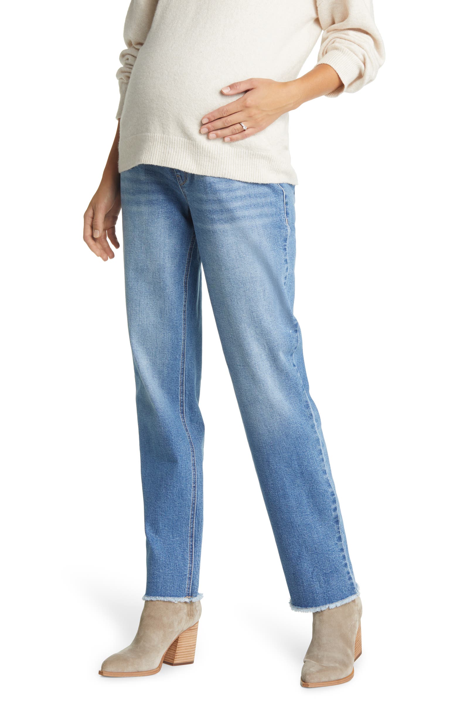 1822 Denim Over the Bump Relaxed Straight Leg Maternity Jeans.