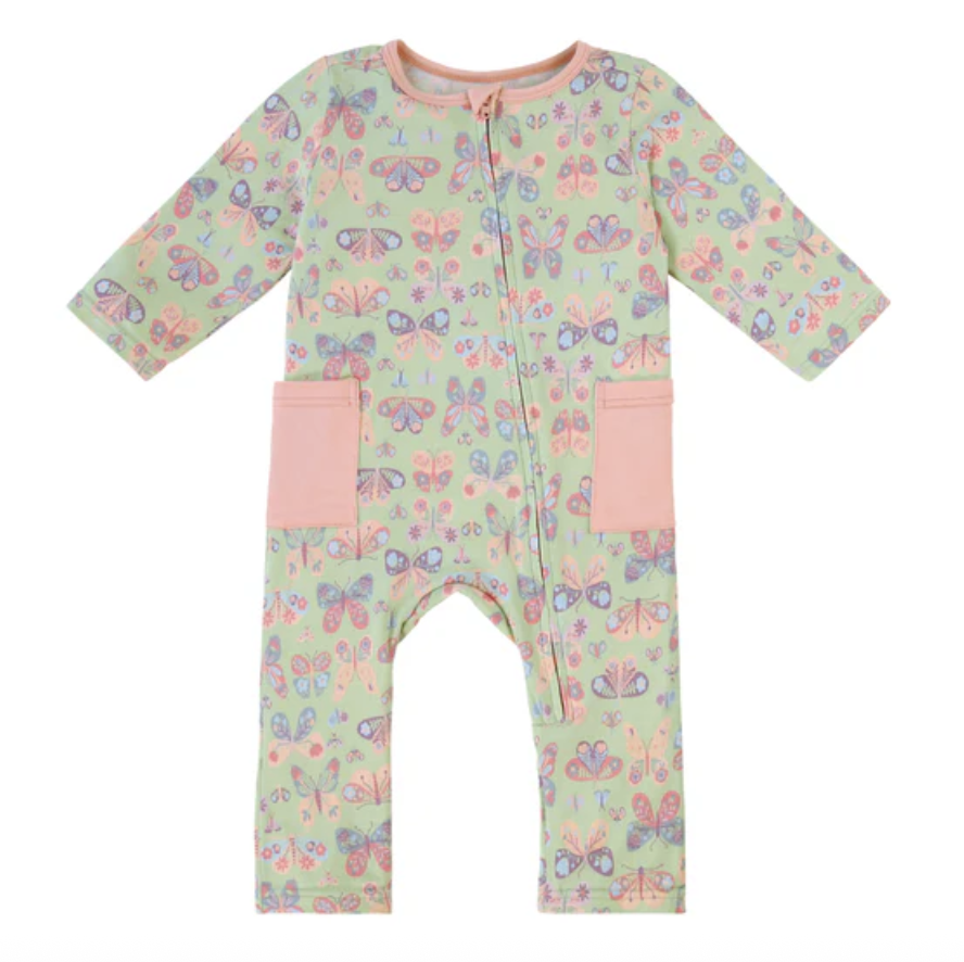 UVSkinz Certified UPF 50+ Baby Long Sleeve Everyday Romper.