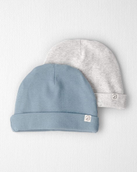 Carter's 2-Pack Organic Cotton Rib Caps.
