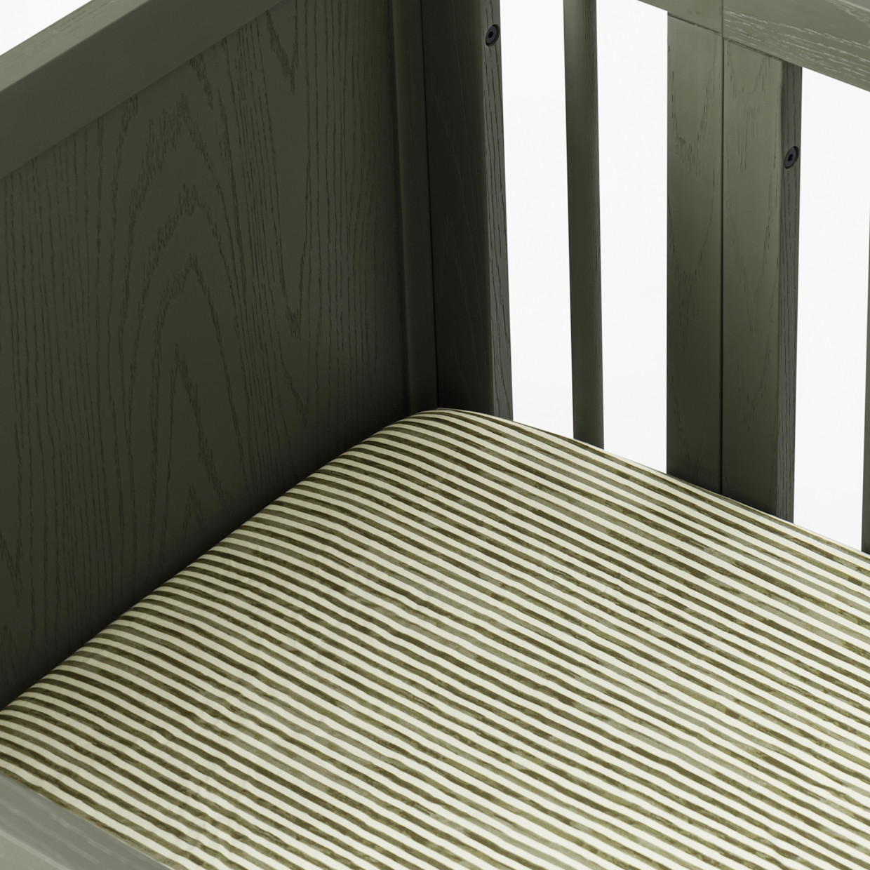 babyletto Organic Brushed Cotton Crib Sheet - Juniper Stripe.