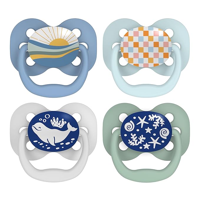 Dr. Brown's Advantage Glow-in-The-Dark Baby Pacifier, 4 Pack.