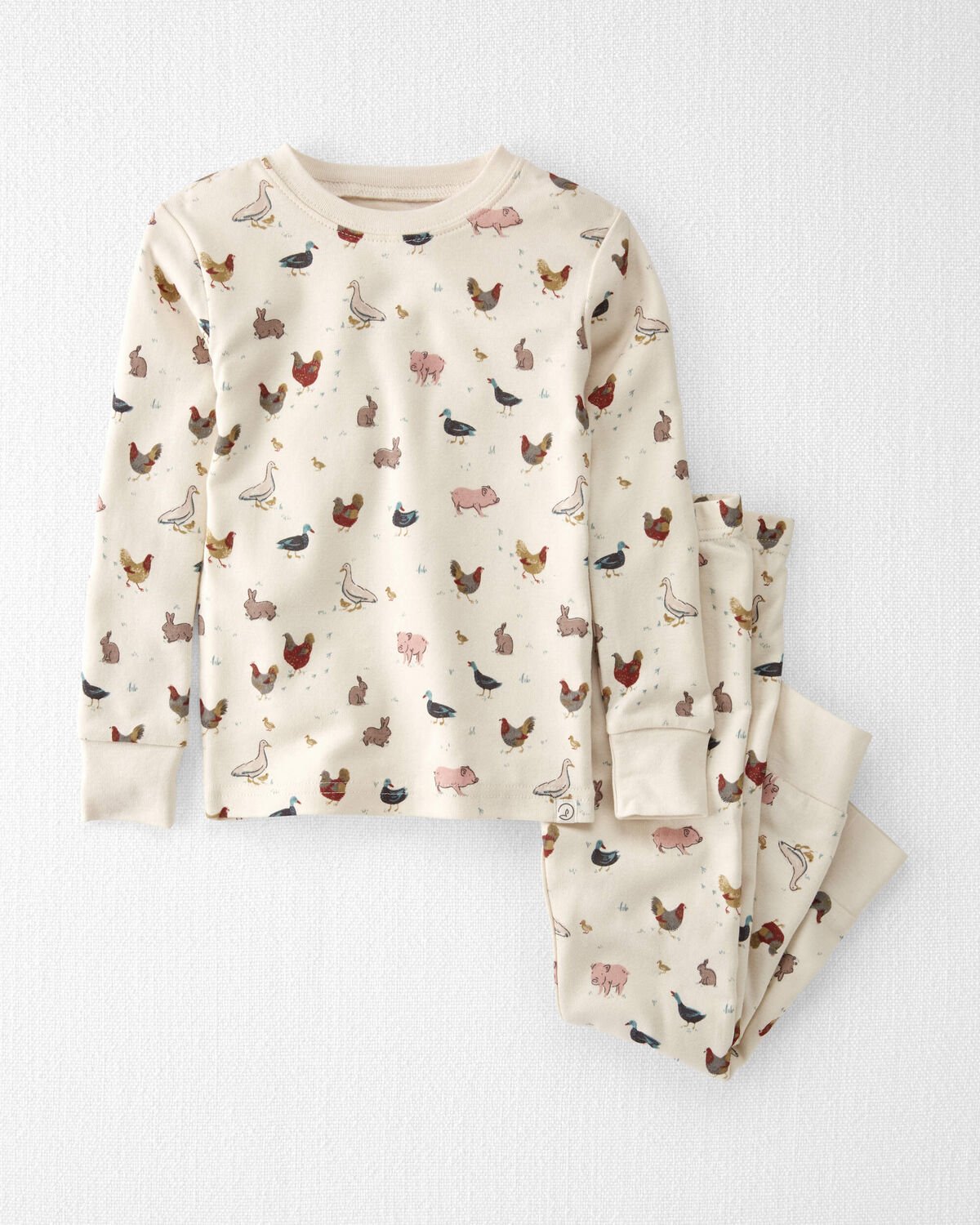 Carter's Little Planet Toddler Organic Cotton Pajamas in Farm Friends Print.