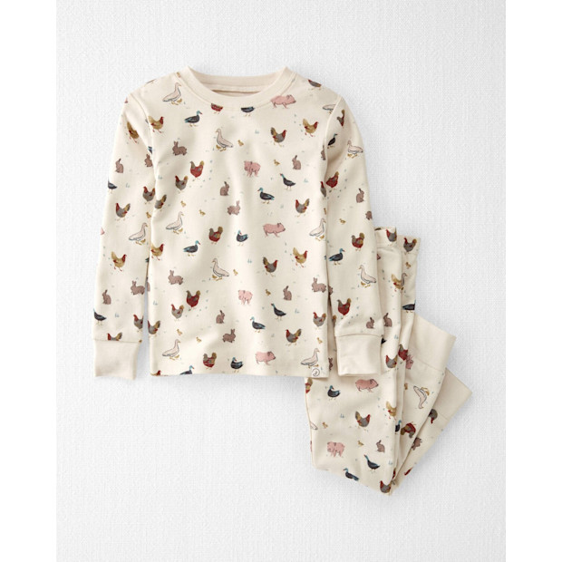 Carter's Little Planet Toddler Organic Cotton Pajamas in Farm Friends Print.