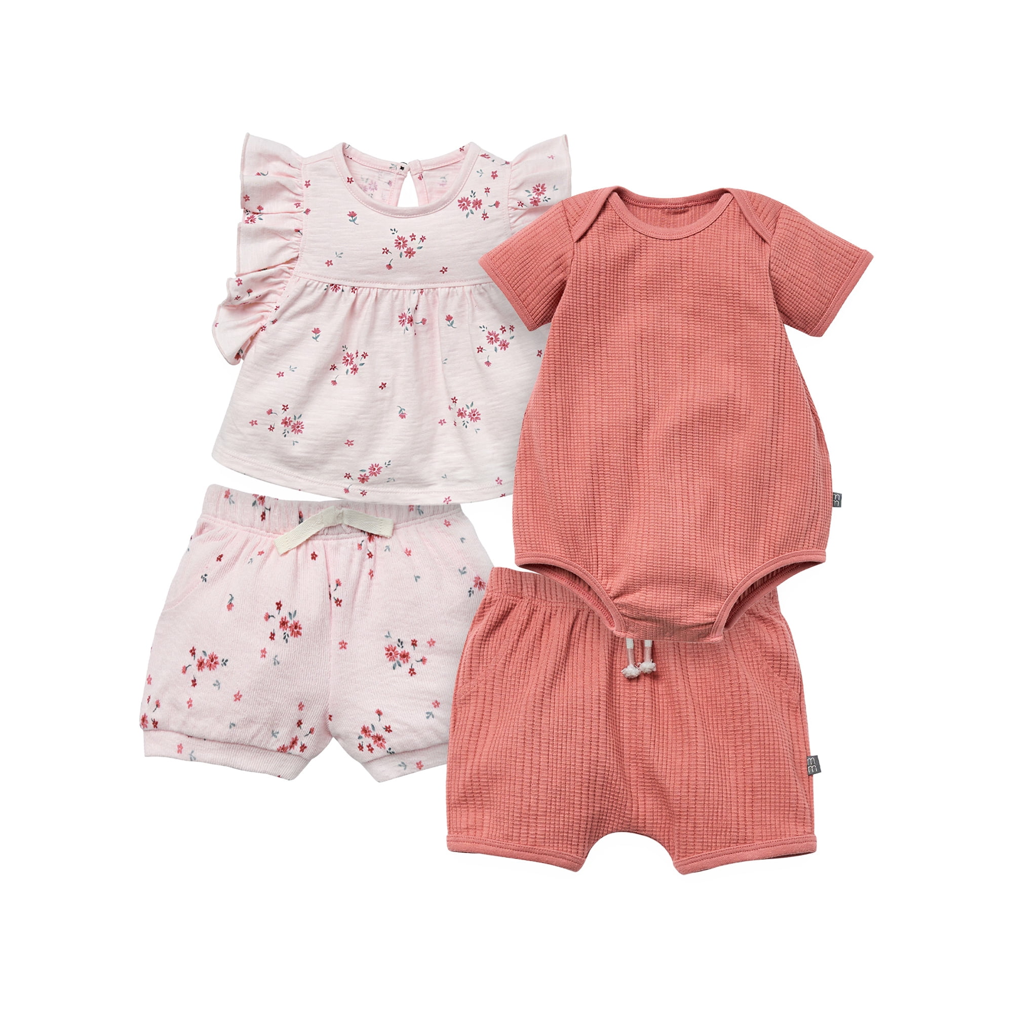 Modern Moments by Gerber Baby Neutral Organic 4-Piece Outfit Set.