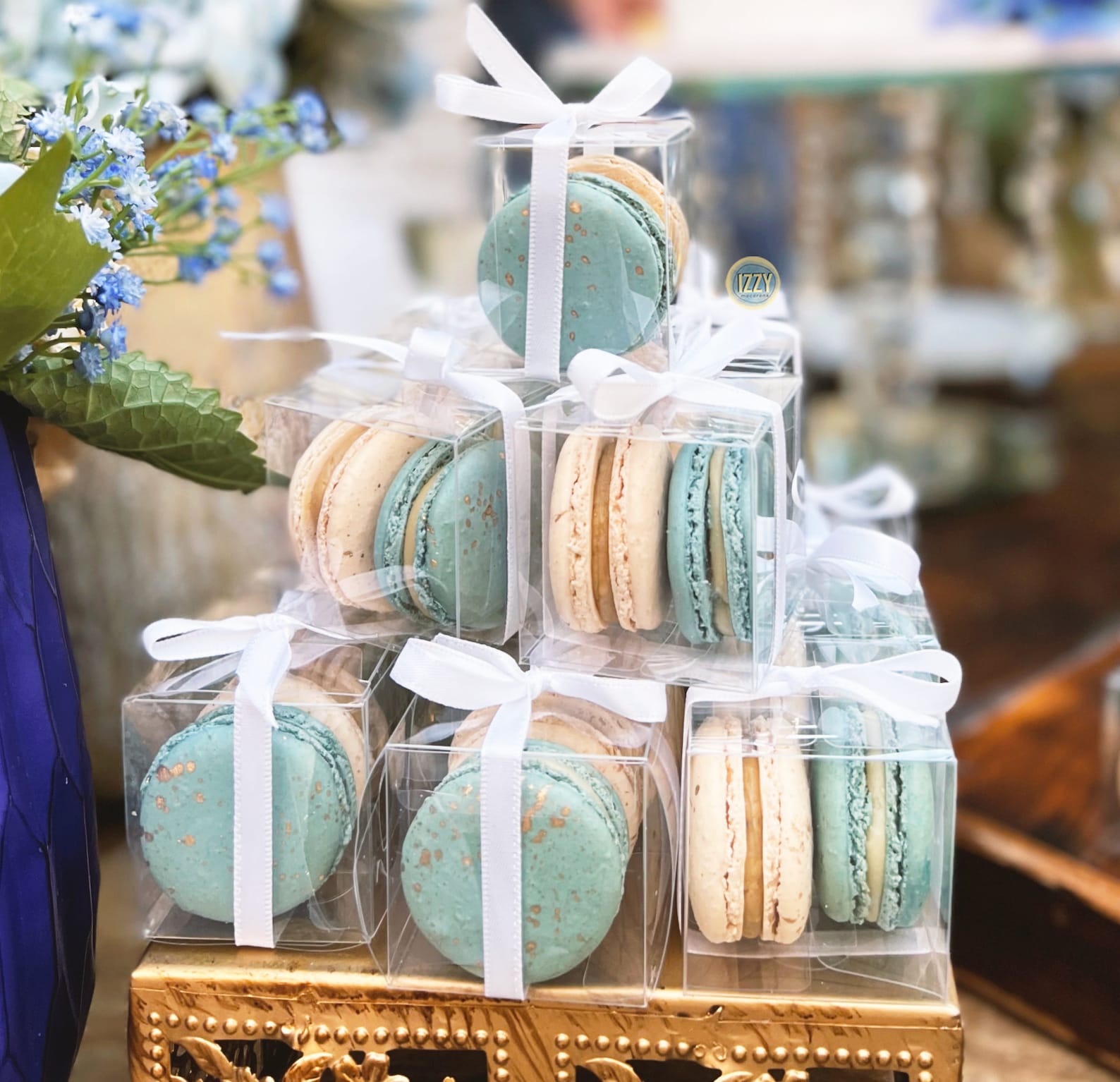 Party Macarons Favor Clear Box.