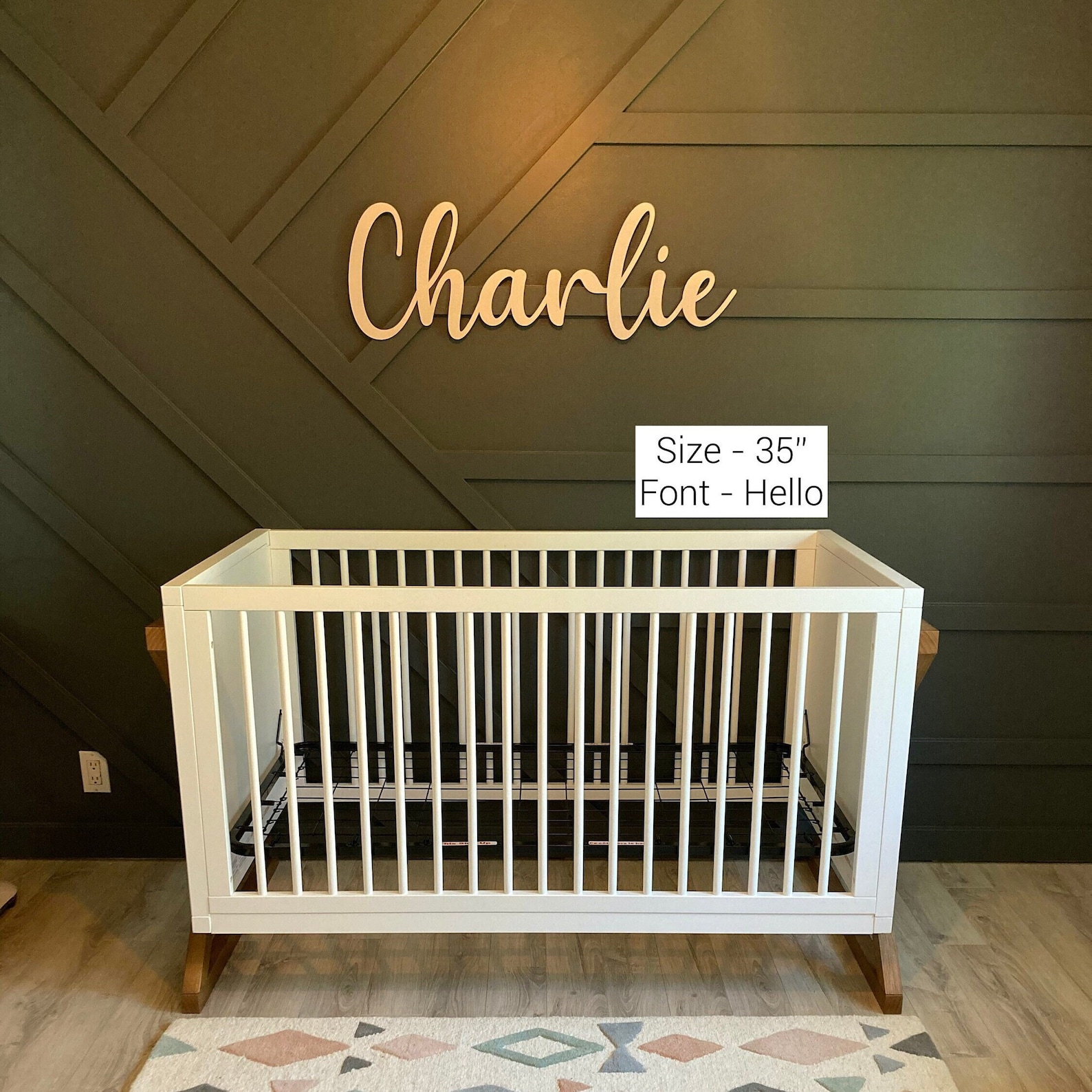 Olive Branch Home Decor Nursery Name Sign.