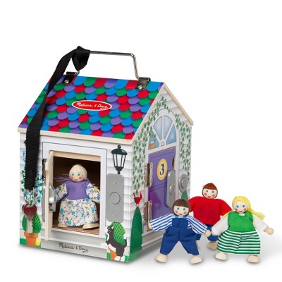 Melissa & Doug Take-Along Wooden Doorbell Dollhouse.