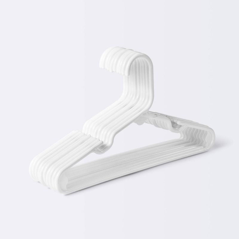 10ct Baby Clothes Hangers - White - Cloud Island™: BPA-Free, Strap Notches, Dresses, Shirts, Tank Tops