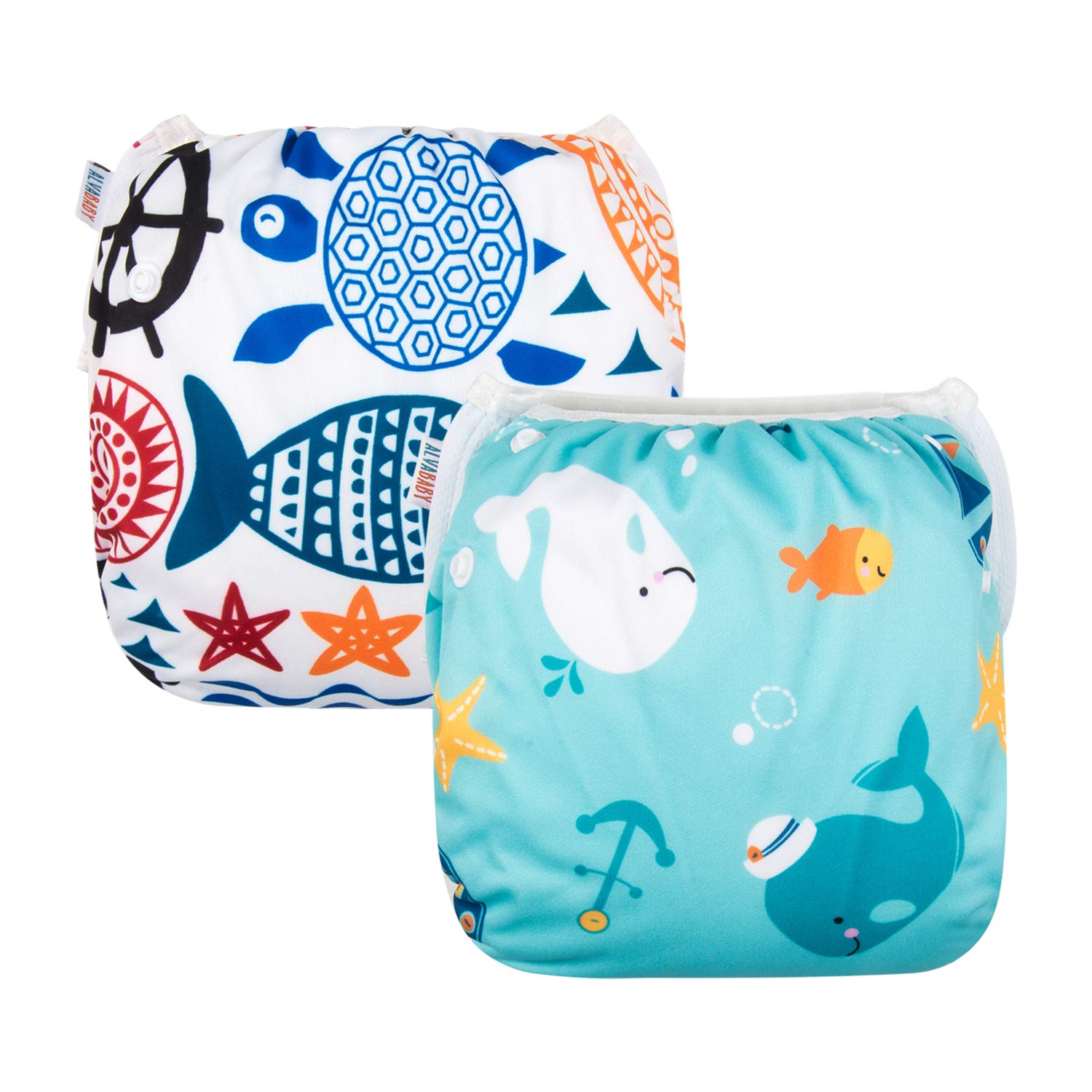 ALVABABY Reuseable Swim Diapers, 2 Pack.