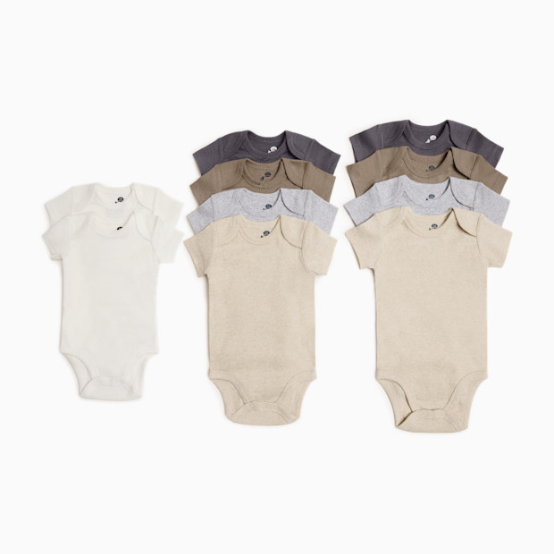 Small Story Organic Cotton Grow With Me Short Sleeve Bodysuits (10 Pack).