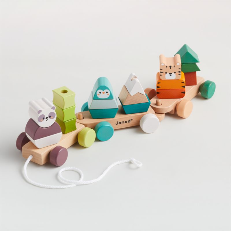 Janod The Animals' Cakewalk Wooden Baby Pull Toy.