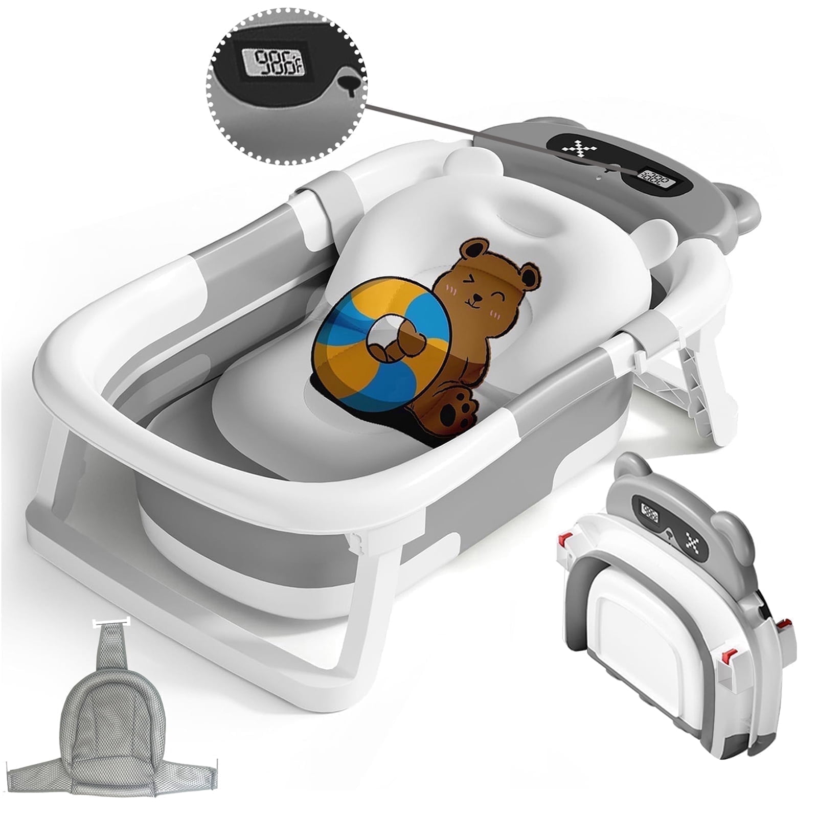 stusgo Collapsible Baby Bath Tub, Folding Baby Bathtub with Cushion - $32.58.