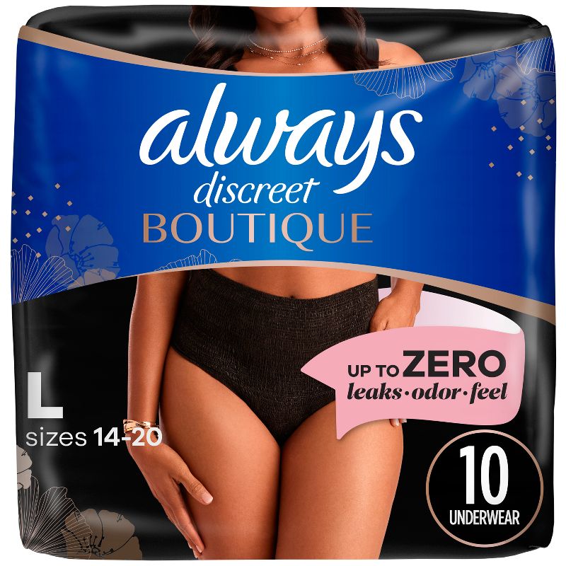 Always Discreet Postpartum Underwear.