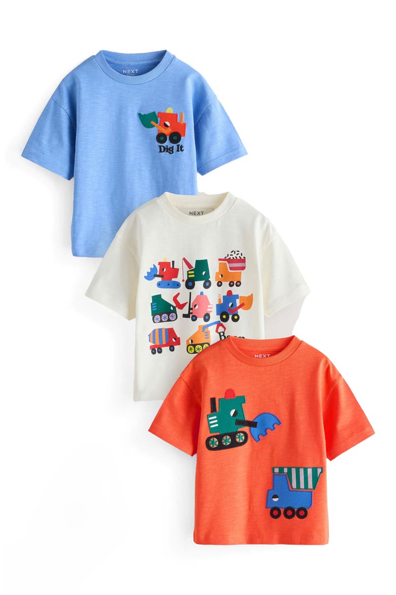 NEXT Kids' Assorted 3-Pack Cotton T-Shirts.