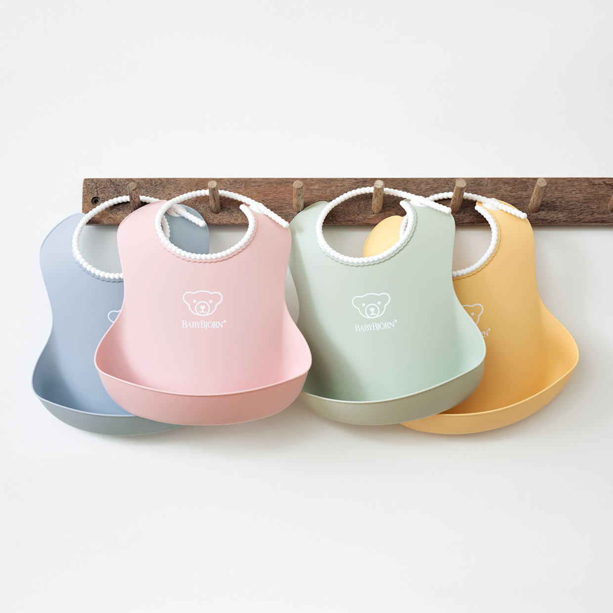 BabyBjörn Baby Bib (2 Pack) - Powder Green/Gray.