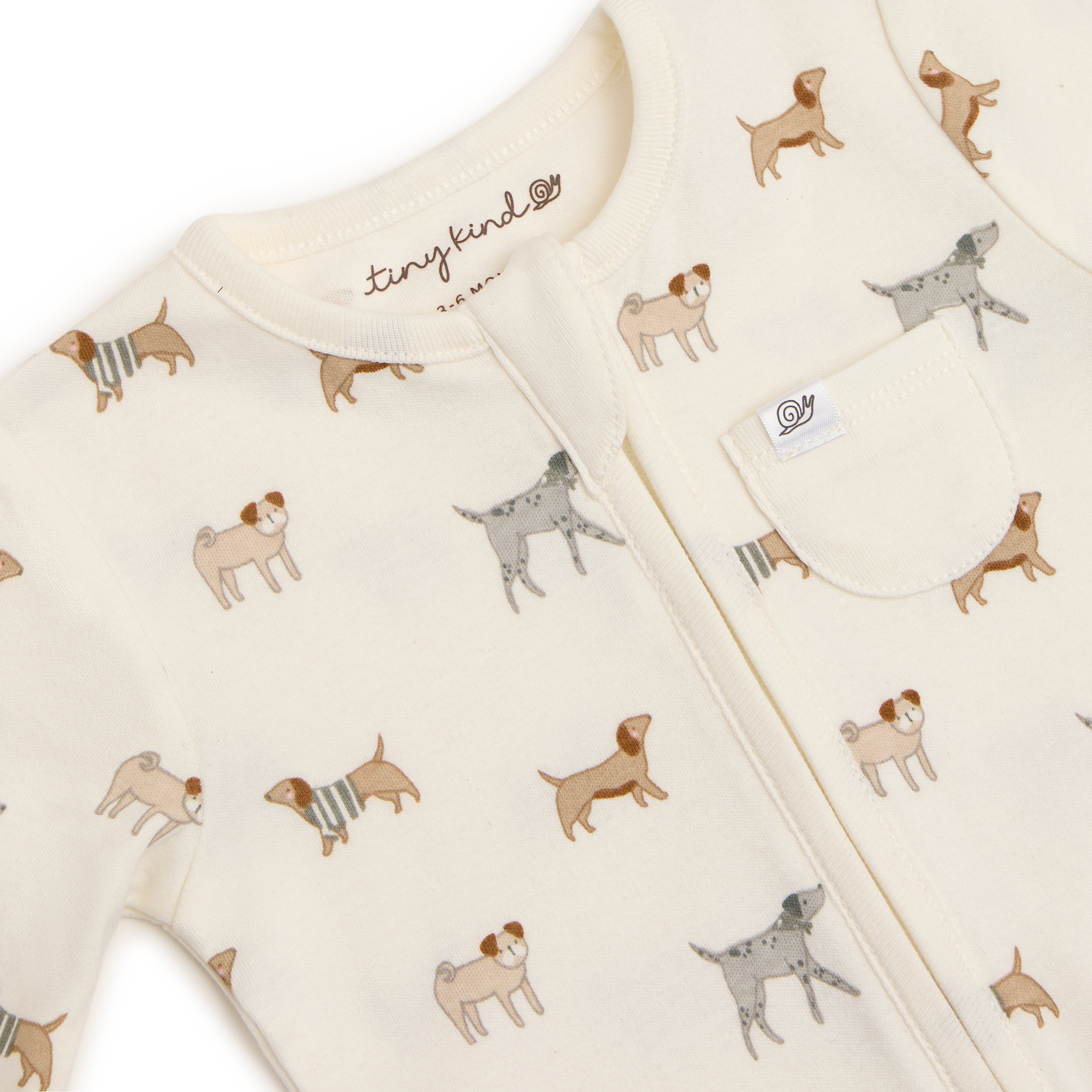 Tiny Kind Organic Cotton Printed 2-Way Zip Footie.