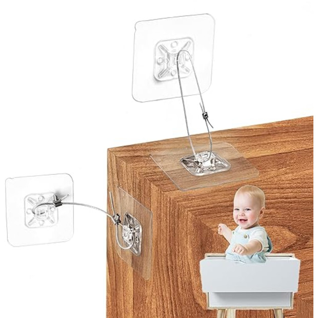 Jolliq 14" Adhesive Anti-Tip Furniture Wall Safety Straps (10-Pack).