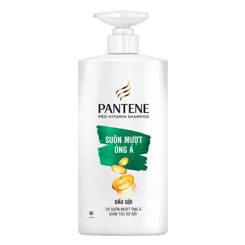 Dầu gội Pantene Pro‑Vitamin Smooth and Shine giúp kiểm soát tóc xơ rối và tăng độ bóng mượt