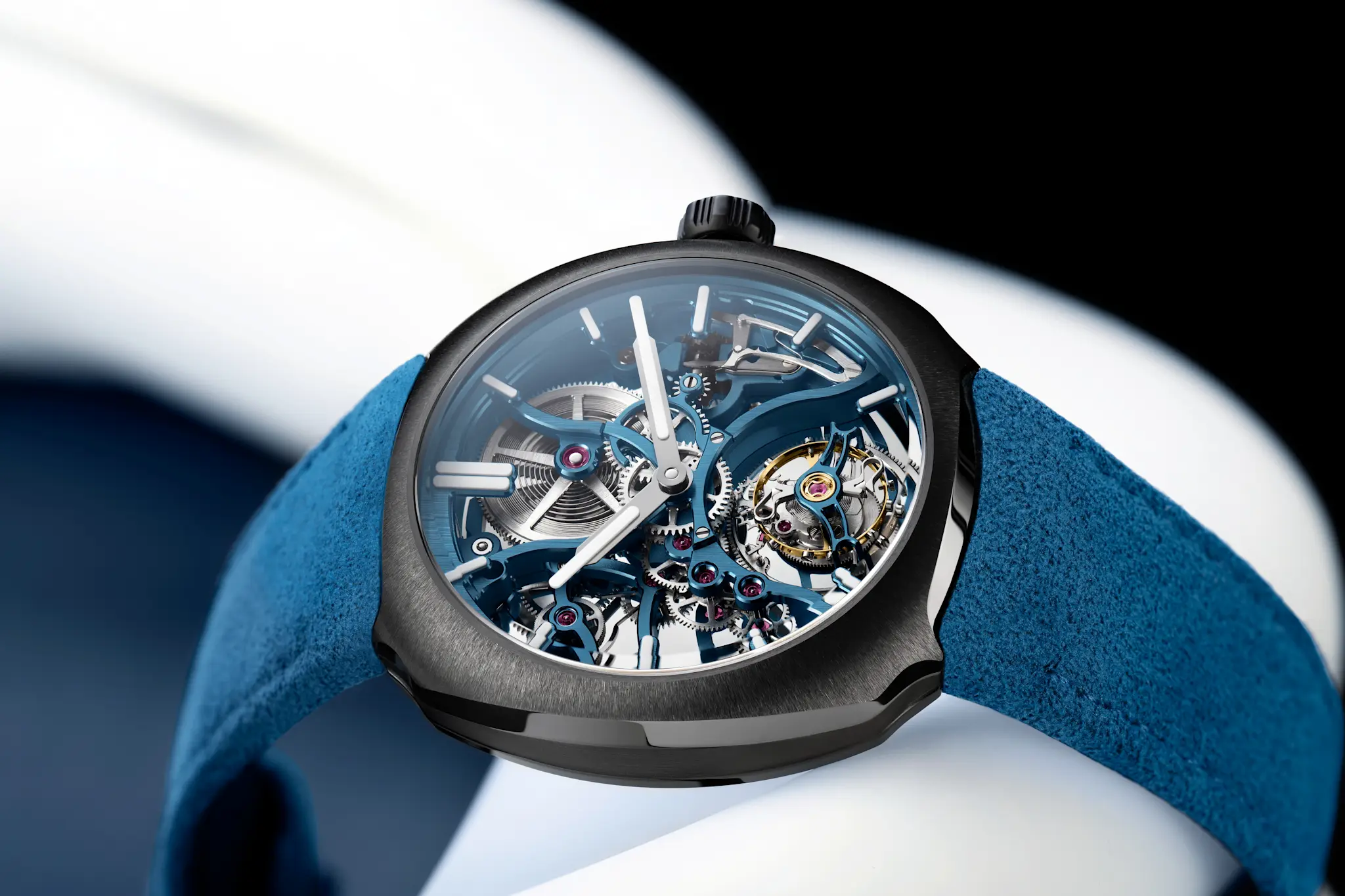 H. Moser & Cie Launch Third Collaborative Timepiece with Alpine Motorsports: The Streamliner Tourbillon Skeleton Ceramic Limited Edition - 2