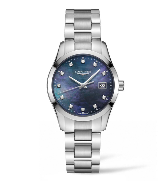 Longines Conquest Classic 34mm Stainless Steel with Diamonds