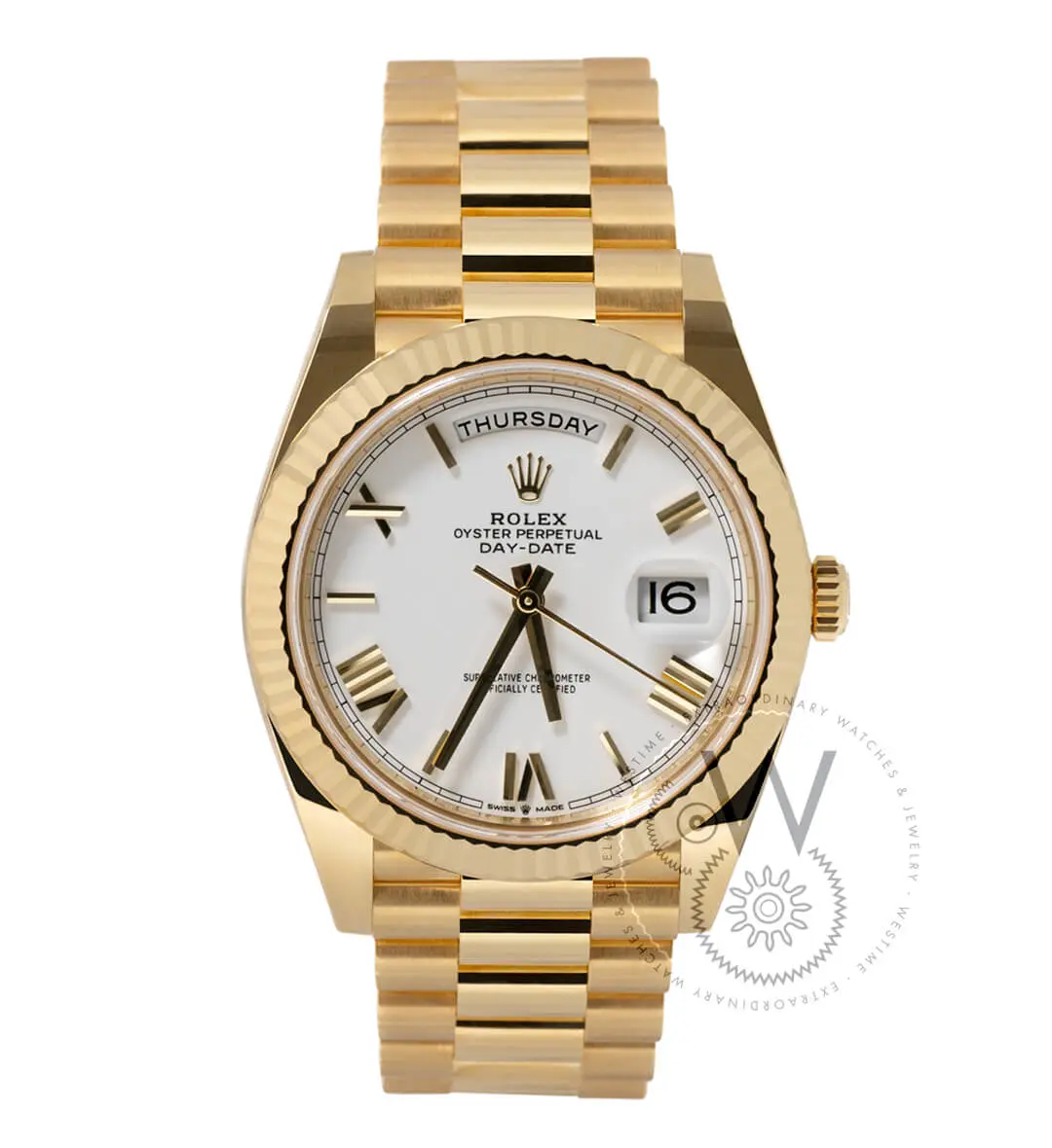 Day-Date Yellow Gold Case White Dial 40mm