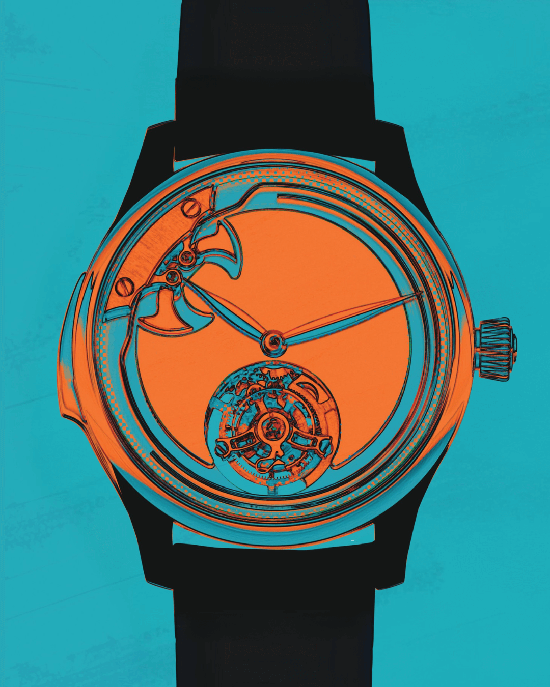 HMoser 1904-0403 Endeavour Minute Repeater RG Coral Turquoise Pop-Art E