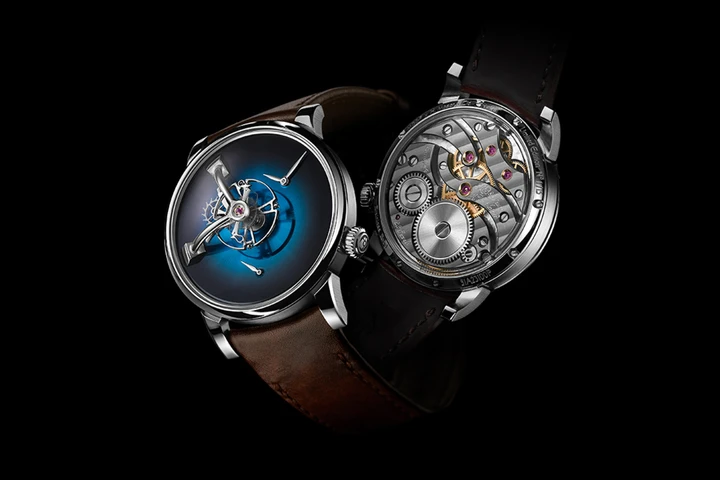 LM101 MB&F × H. Moser  Funky Blue fume dial