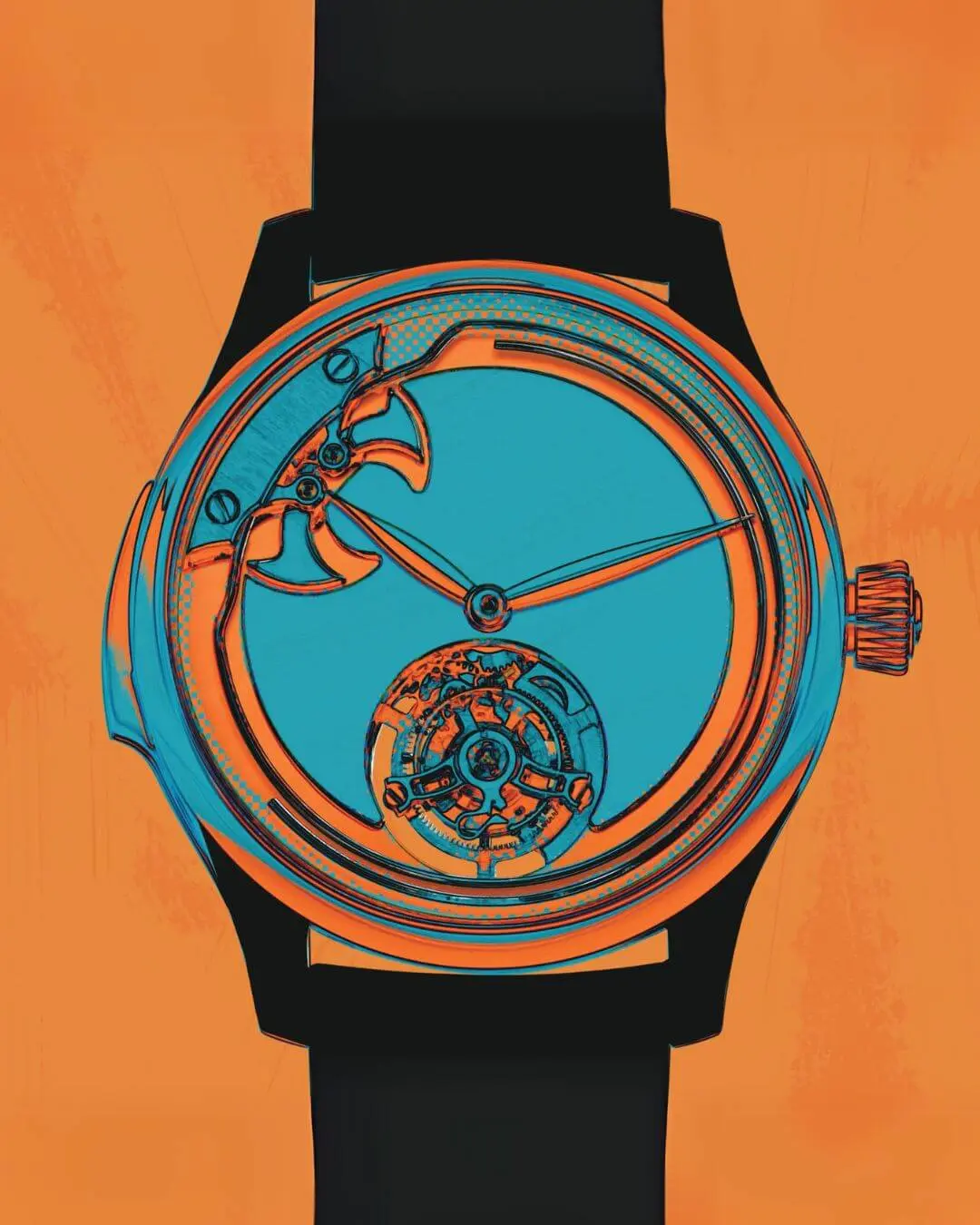HMoser 1904-0405 Endeavour Minute Repeater RG Turquoise Coral Pop-Art F