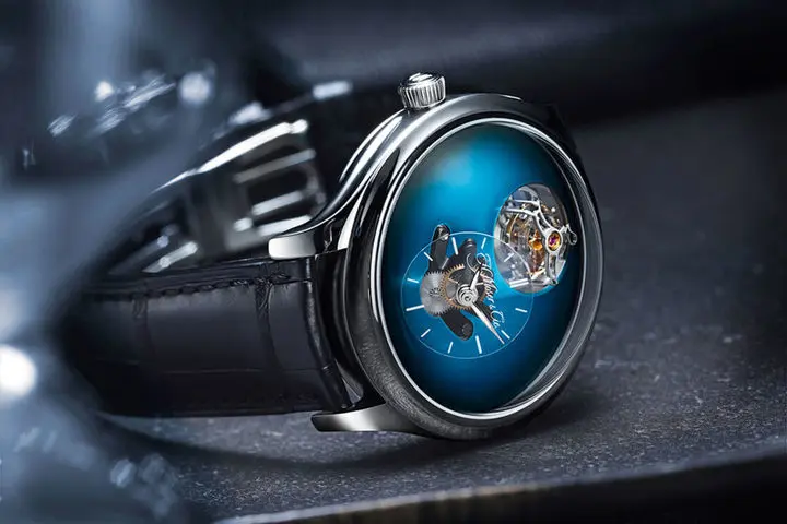 LM101 MB&F × H. Moser  Funky Blue fume dial