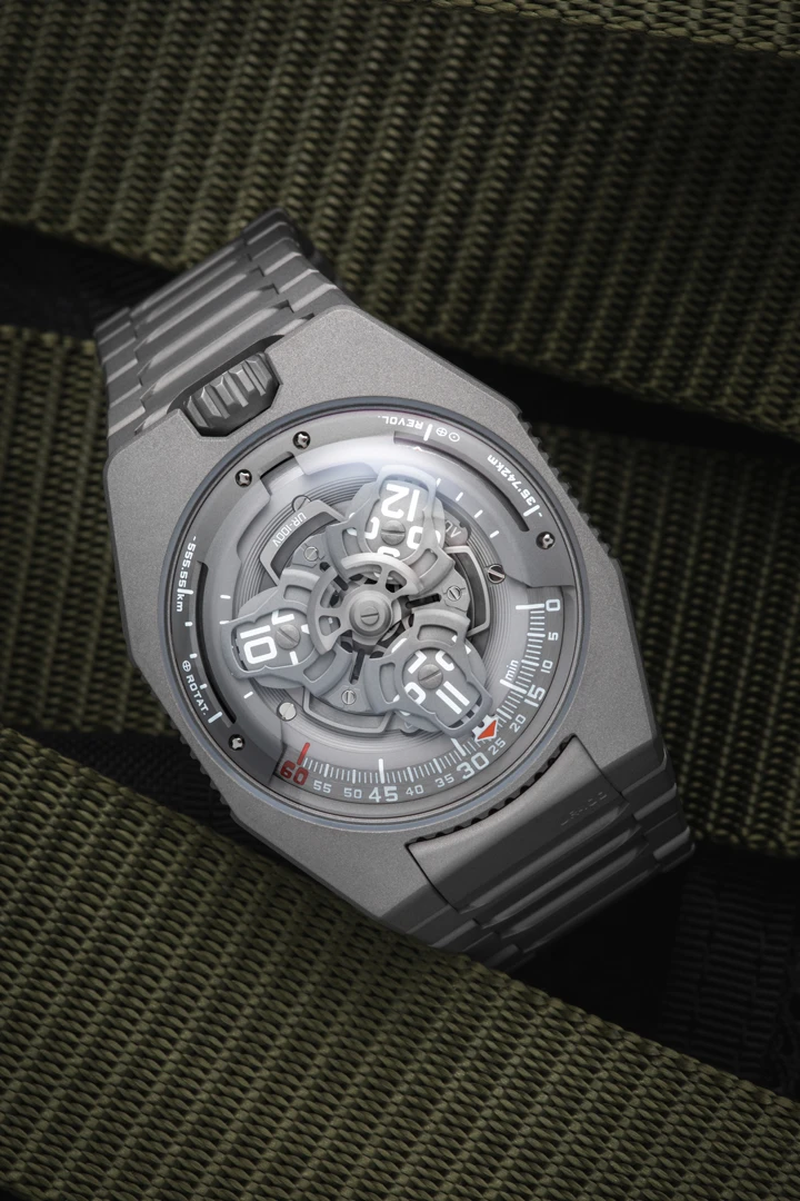 Urwerk’s UR-100V Full Titanium Jacket