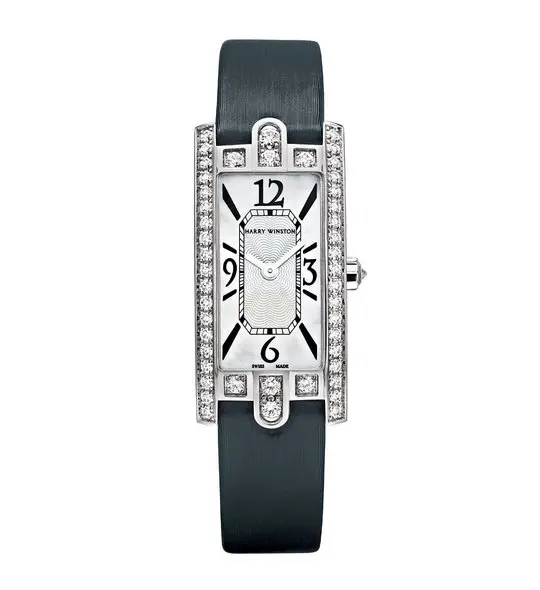 Avenue C Mini 18K White Gold With Satin Strap