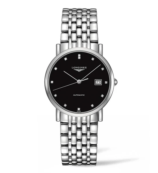The  Elegant Collection 34mm Stainless Steel with Diamonds