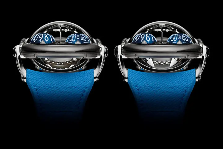 MB&F Horological Machine N°10 ‘Bulldog’ grade 5 titanium body with blue “eyes”