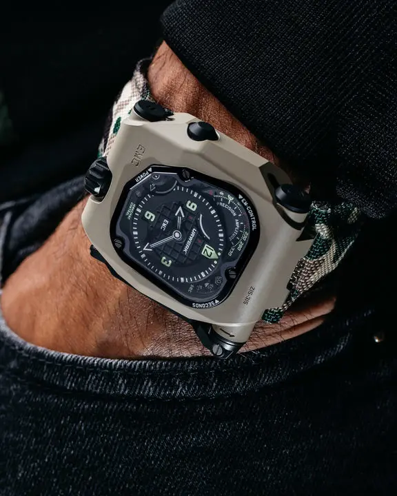Urwerk EMC Time Hunter in Its Desert Sage