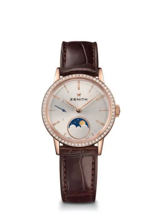 Elite Lady Moonphase 33 mm Rose Gold Diamond Bezel