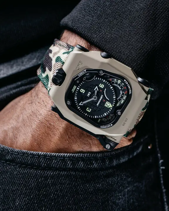 Urwerk EMC Time Hunter in Its Desert Sage