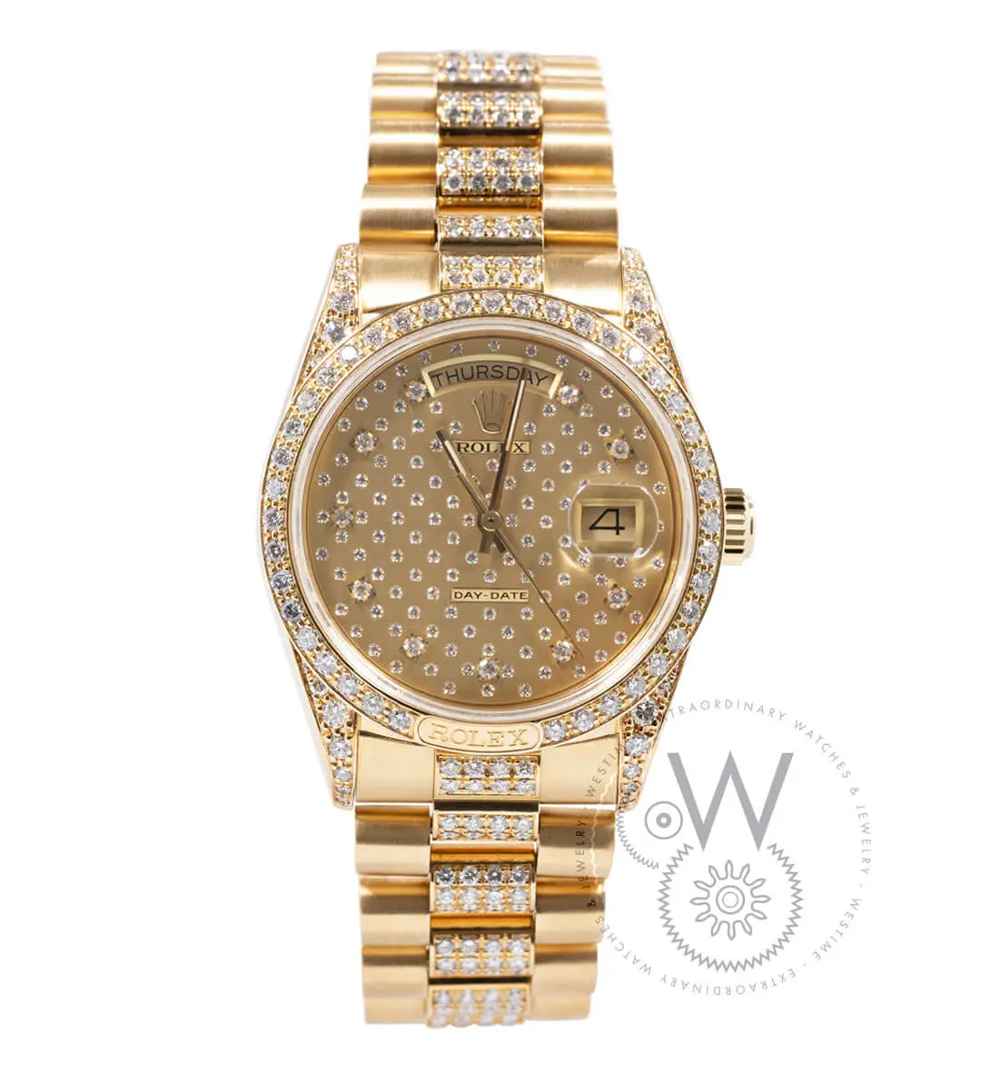 Day-Date Yellow Gold with Factory Diamonds