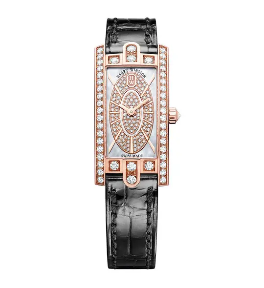 Avenue C Mini 18K Rose Gold With Alligator Strap