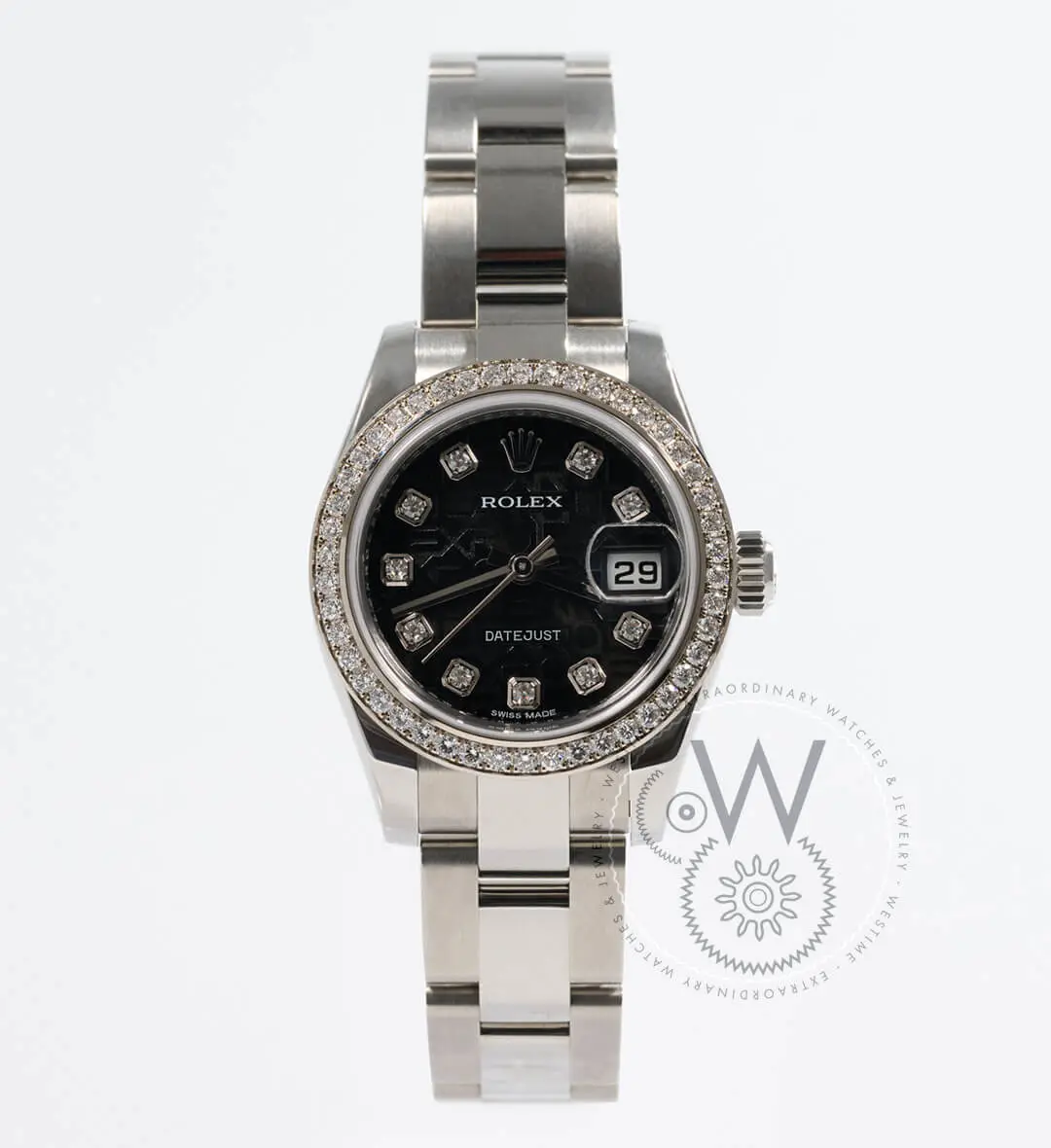 Datejust 26mm Stainless Steel, Black Diamond Dial