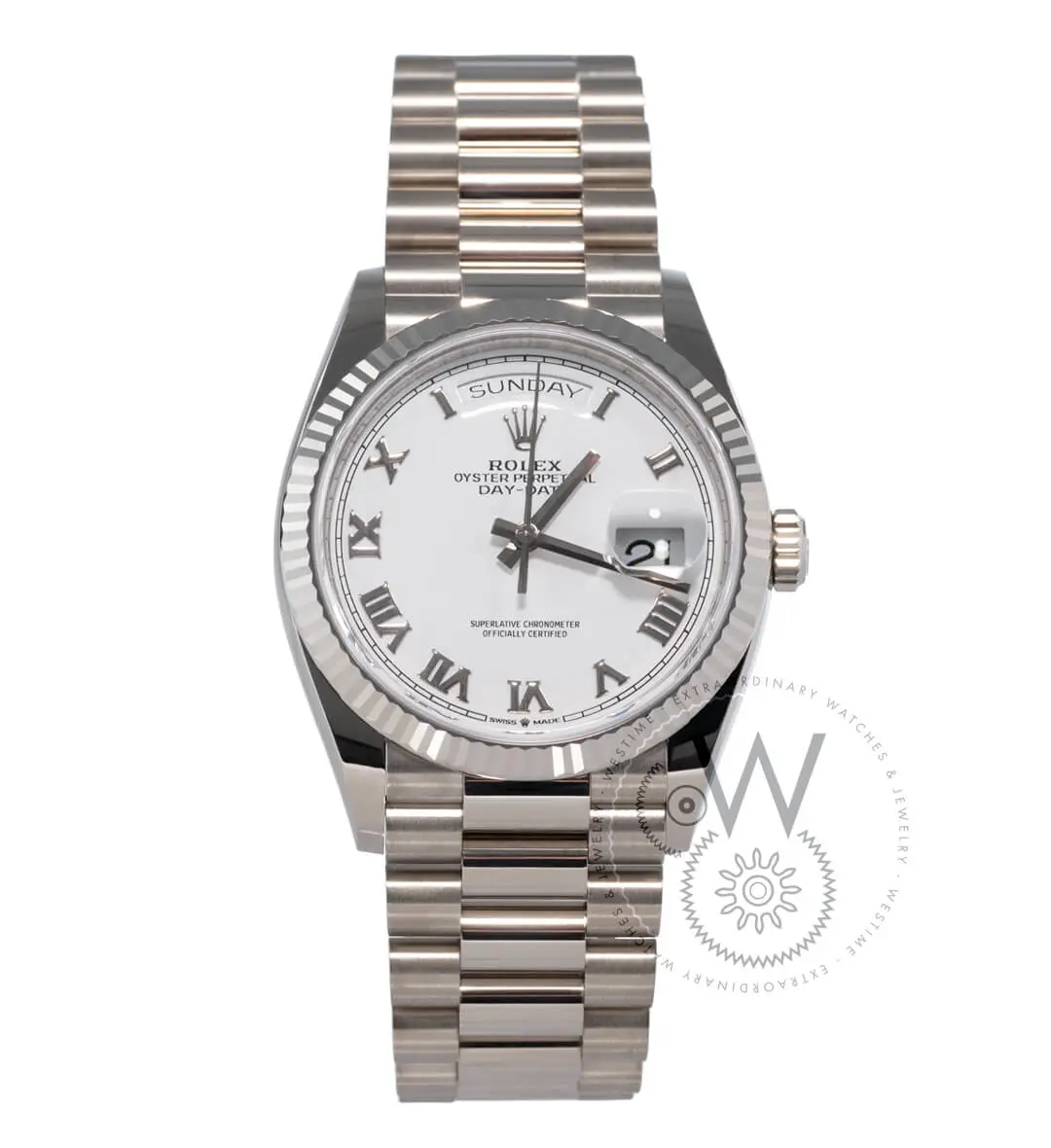 Day-Date White Gold, White Dial