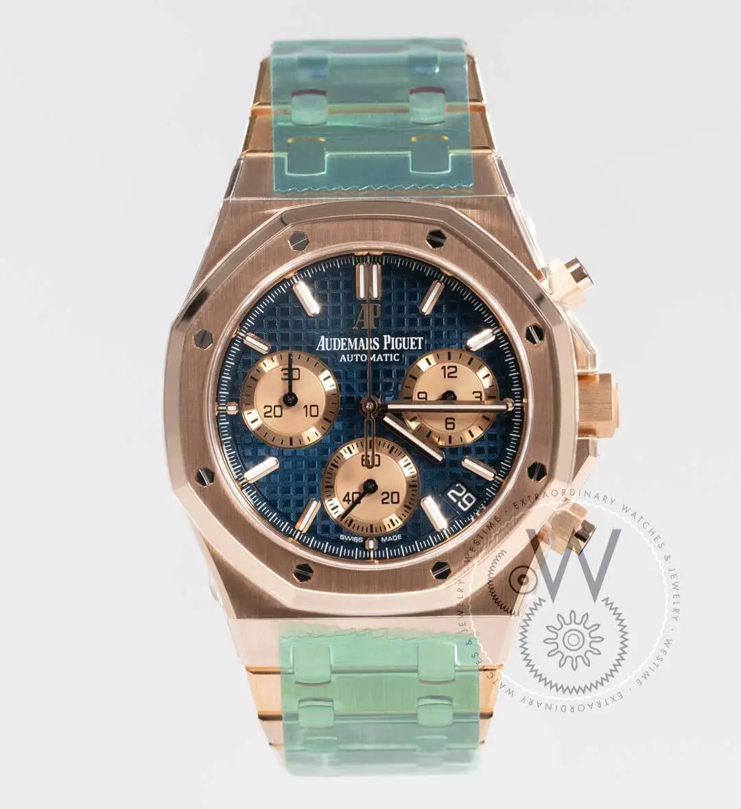 Royal Oak Selfwinding Chronograph 41mm Pink Gold Blue Dial
