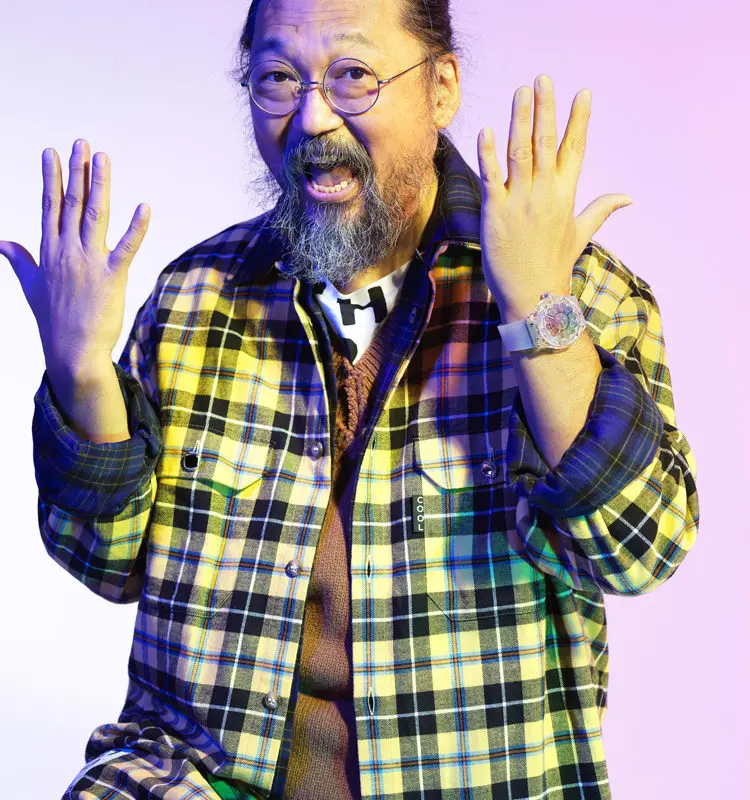 Takashi Murakami wearing the Classic Fusion Takashi Murakami Sapphire-Rainbow 